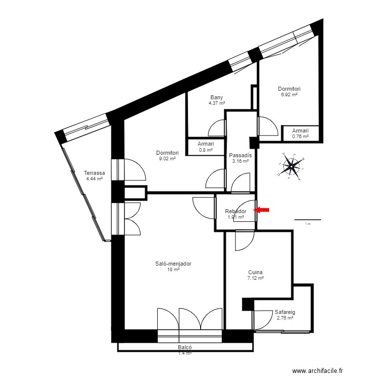 ED. GRAN  VALIRA EXC. C 4-2. ANDORRA. Plan de 28 pièces et 122 m2
