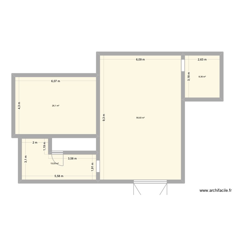 Sous Sol La Vernelle. Plan de 0 pièce et 0 m2