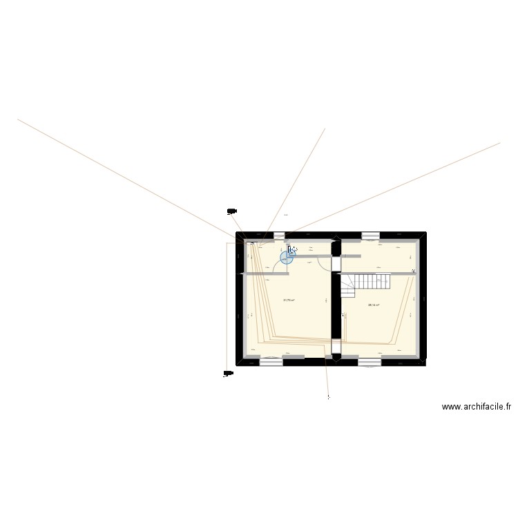 Antoine. Plan de 2 pièces et 60 m2