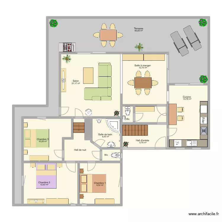 Maison Bouvreuils. Plan de 