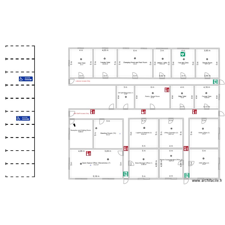 Plan SD FORMATION. Plan de 21 pièces et 506 m2