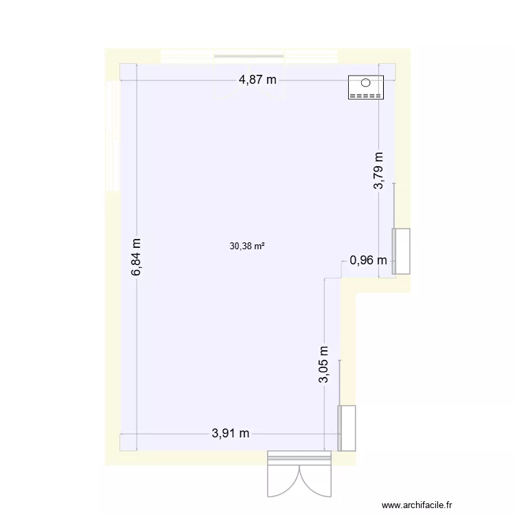 CUISINE. Plan de 1  et 30 m²