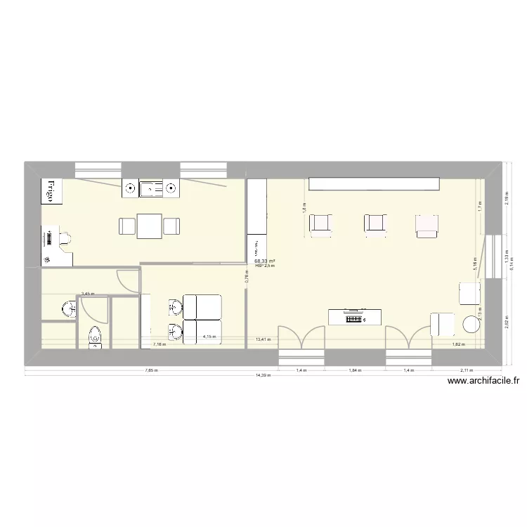 projet salon 2. Plan de 1 et 68 m² projet salon 2. Plan de 1 et 68 m²