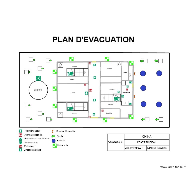 CHINA. Plan de 2 pièces et 32 m2