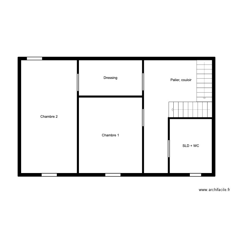 SPIES - 1er étage. Plan de 5 pièces et 56 m2