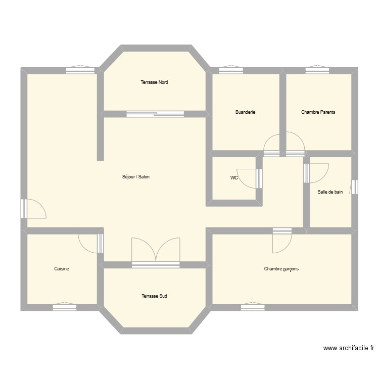 Dental. Plan de 9 pièces et 124 m2