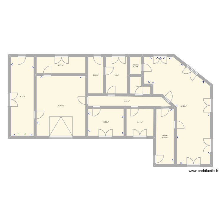 eexercice 1. Plan de 12 pièces et 162 m2
