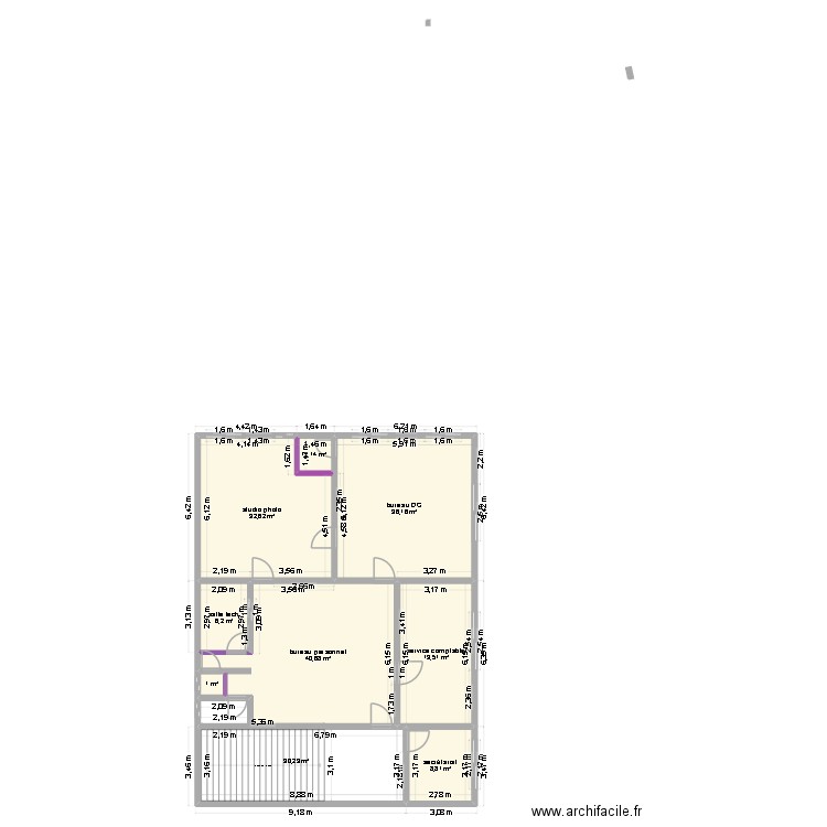 renovation bureau angre. Plan de 9 pièces et 177 m2