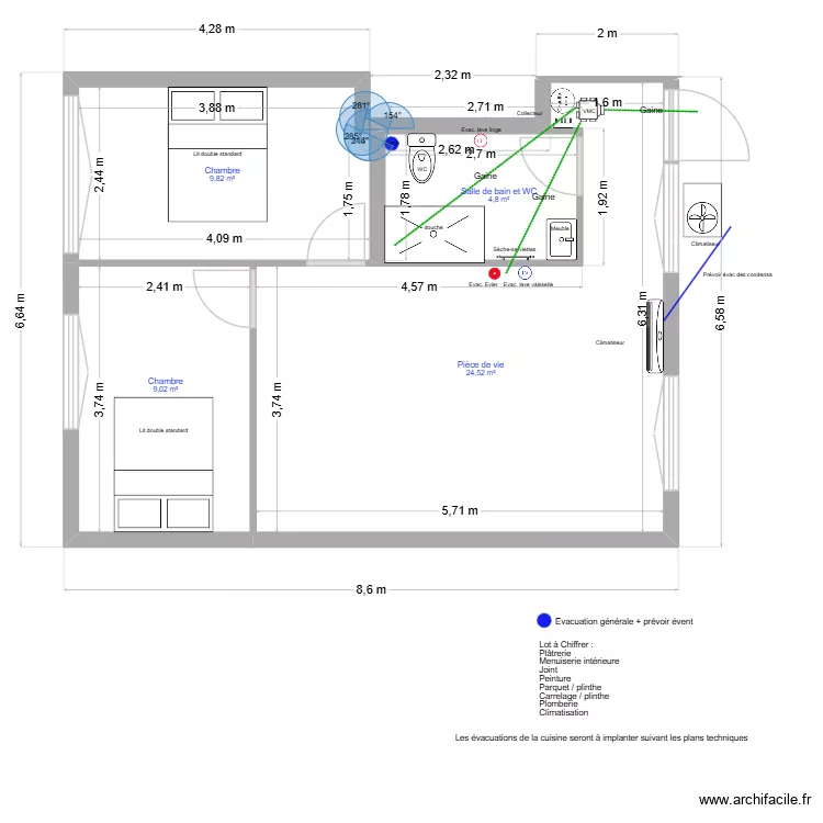 R+1 Lucas et Marion. Plan de 4  et 48 m²