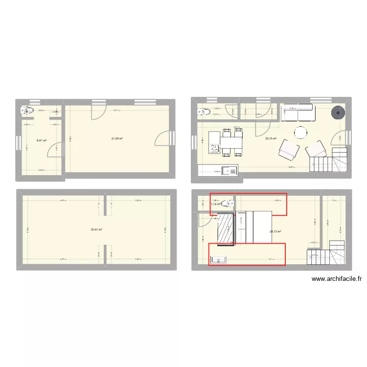 Porcheresse - Petite. Plan de 6 et 121 m² Porcheresse - Petite. Plan de 6 et 121 m²