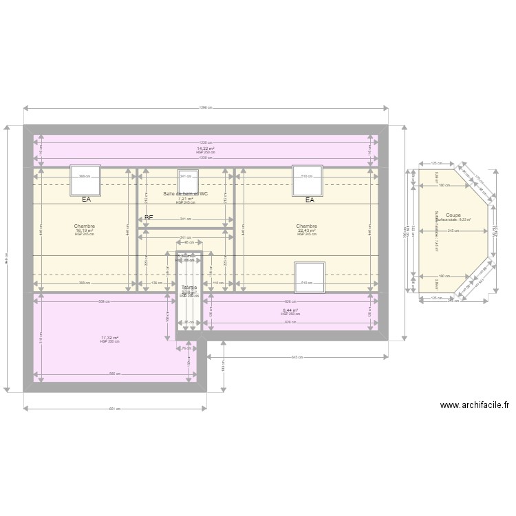 ML24006612. Plan de 10 pièces et 190 m2