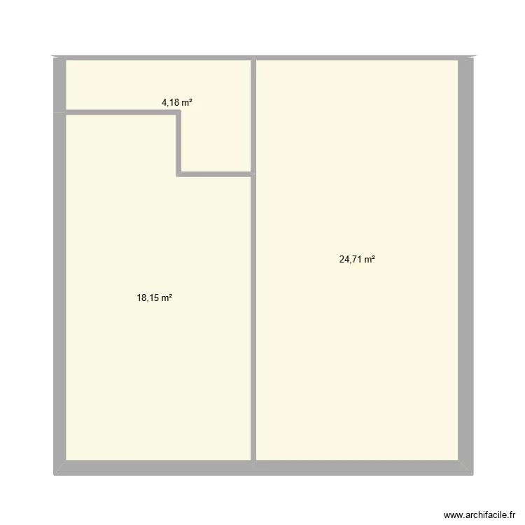 YVRAC RDC 2. Plan de 3  et 47 m²