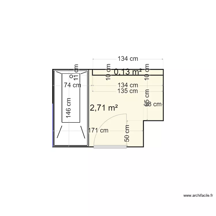 Salle de Bain WF 2. Plan de 