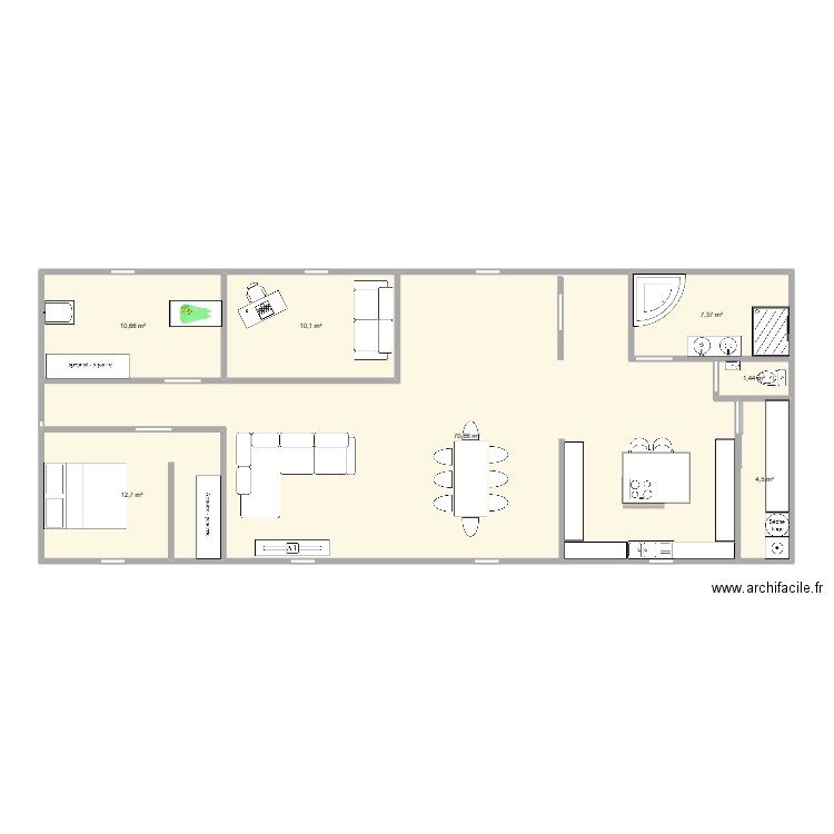 plan appart bis. Plan de 7 pièces et 117 m2