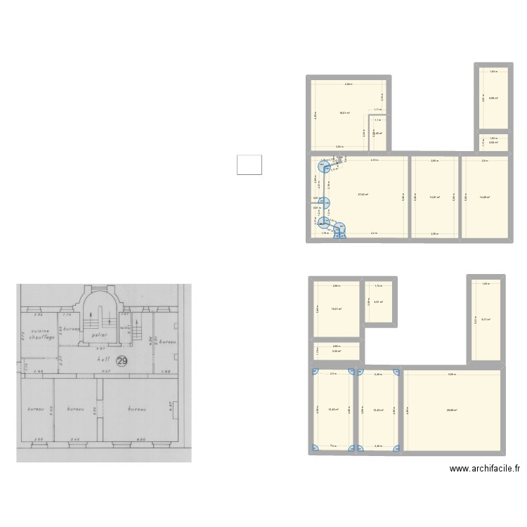 avant meuble. Plan de 15 pièces et 171 m2