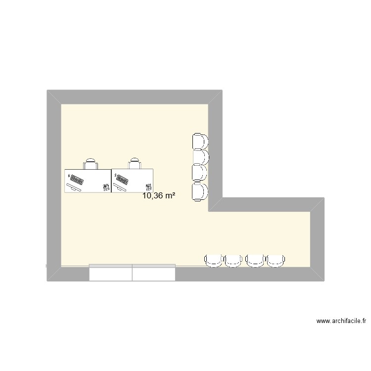 plan clinique accueil. Plan de 1 pièce et 10 m2