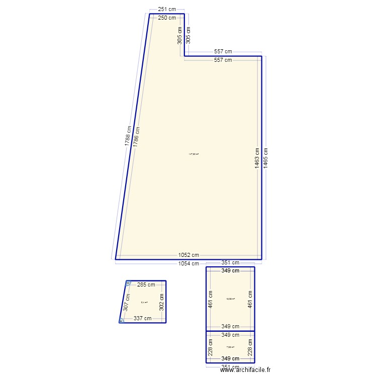surface. Plan de 4 pièces et 181 m2