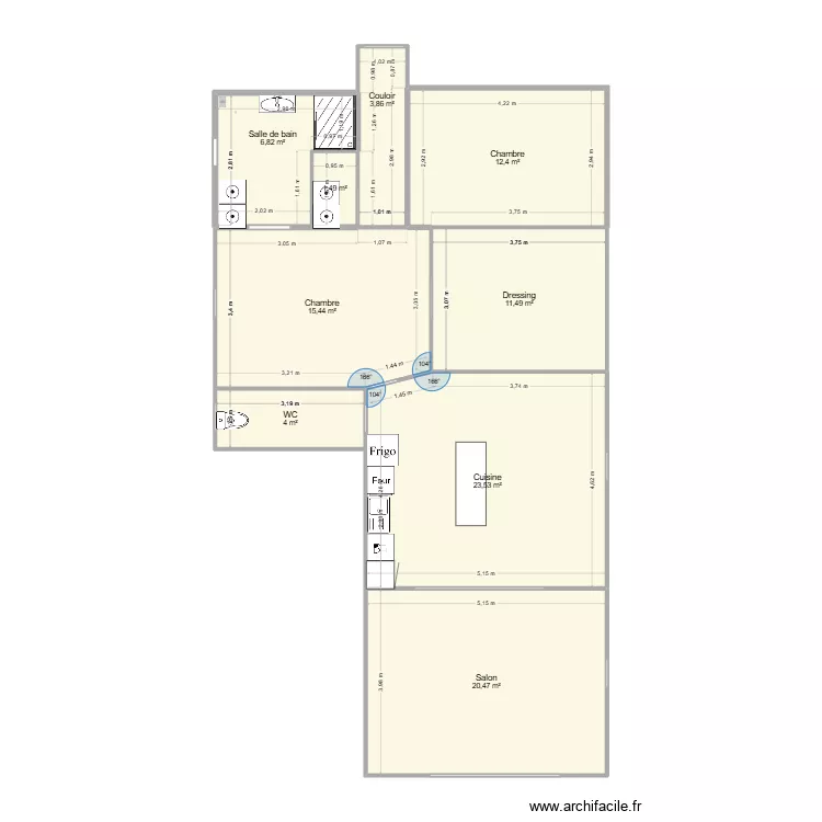 cot&eacute; mam. Plan de 