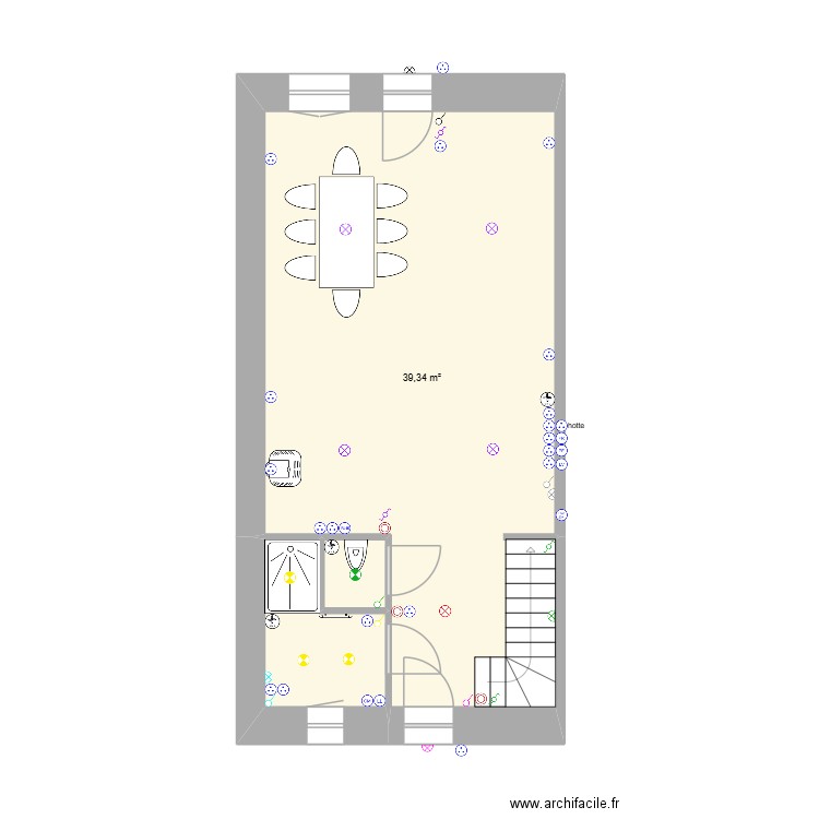 guillaume 1er elec. Plan de 3 pièces et 44 m2