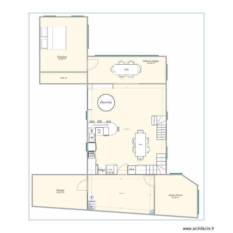 KIM - Plan général 1 - rdc aménagé V2. Plan de 9 pièces et 106 m2