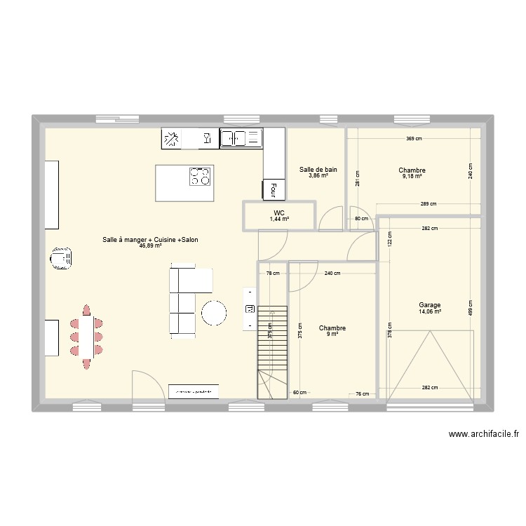 Maison V2. Plan de 7 pièces et 135 m2