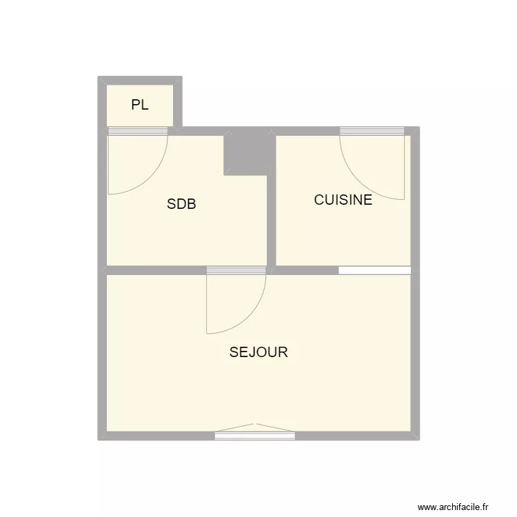 ROUSSY 1 ET. Plan de 5  et 14 m²