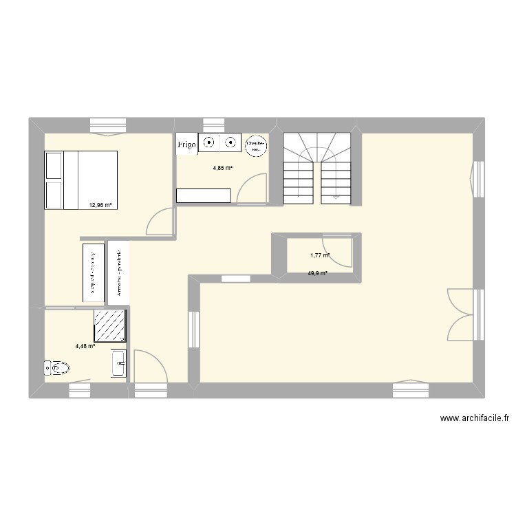 mag2. Plan de 5 pièces et 74 m2