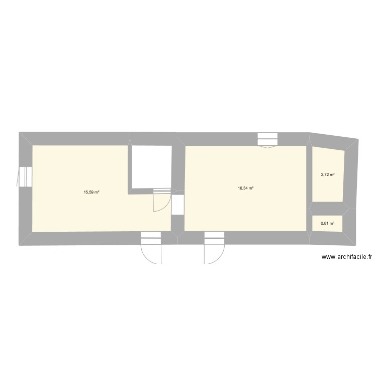 ARDIN RDC. Plan de 4 pièces et 35 m2