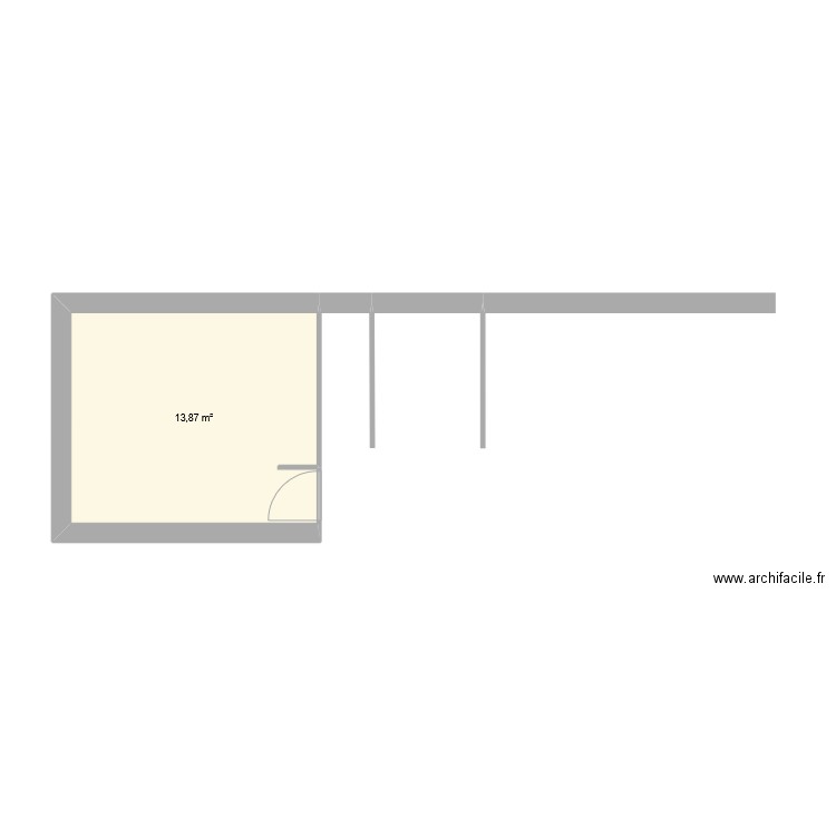 Plan maison Nicko69960. Plan de 1 pièce et 14 m2