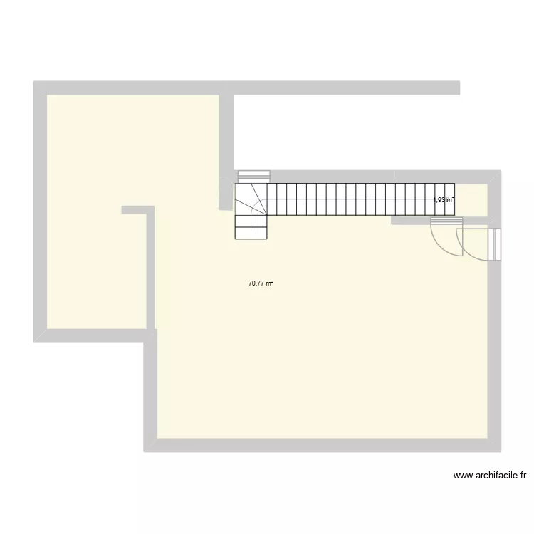DP4 garage existant. Plan de 2 pièces et 73 m²
