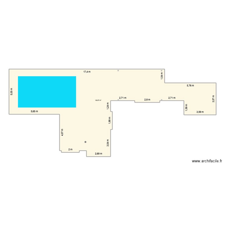 Terrasse2. Plan de 1 pièce et 122 m2