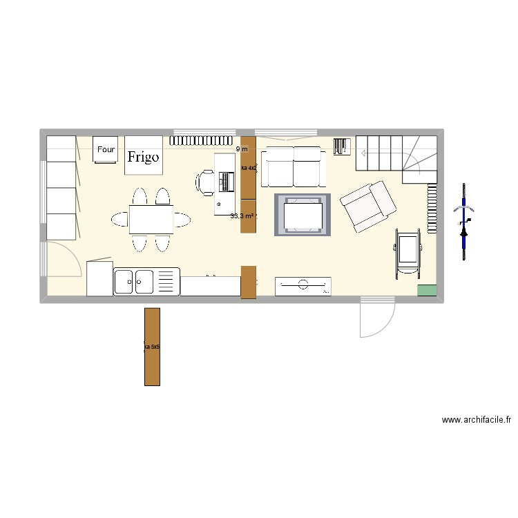 client bayard 2. Plan de 1 pièce et 33 m2