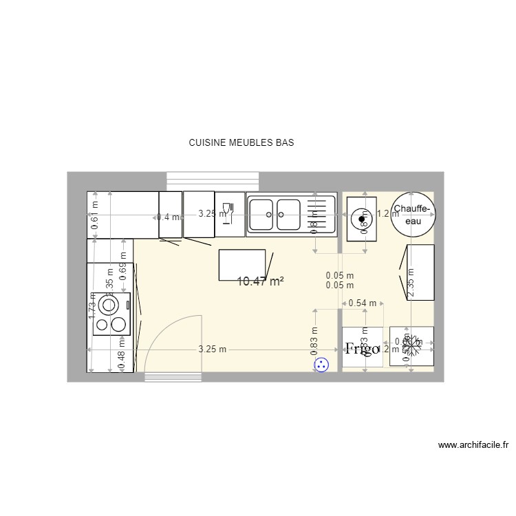 Cuisine 2(2)A Meubles bas. Plan de 0 pièce et 0 m2