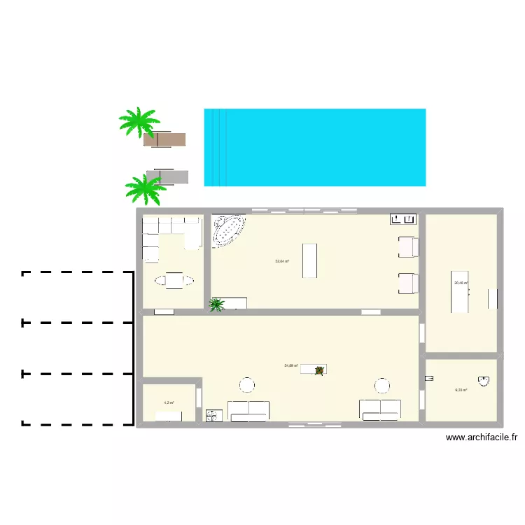 plan de mon institut. Plan de 5 pièces et 142 m²
