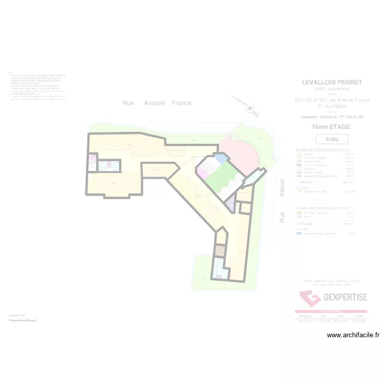 Kleber 7 V2. Plan de 10  et 383 m²