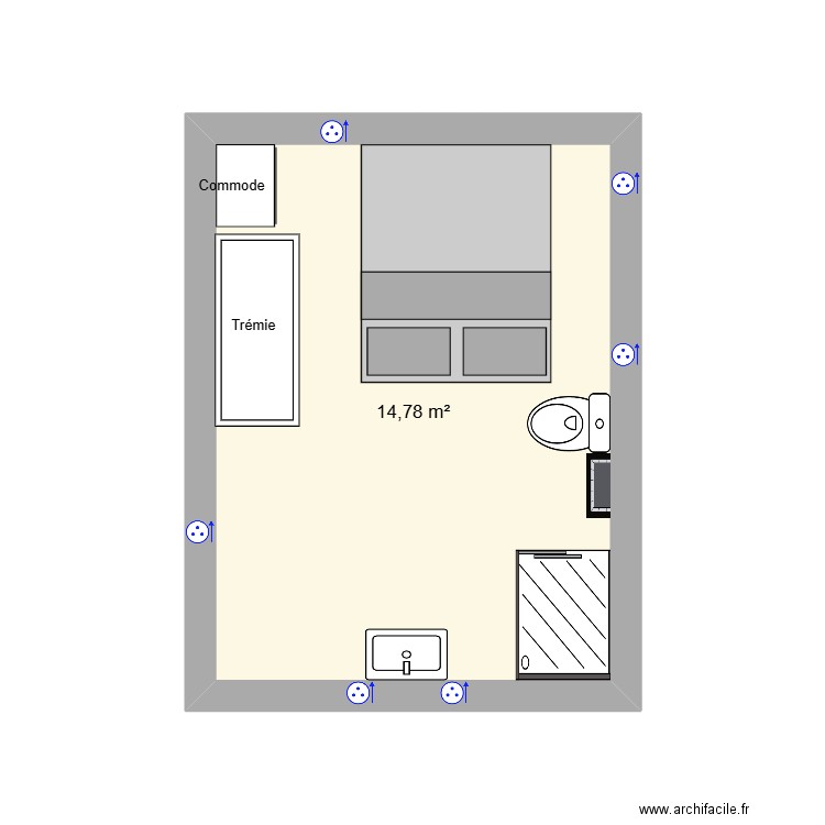 Mezza villa 24 1. Plan de 1 pièce et 15 m2