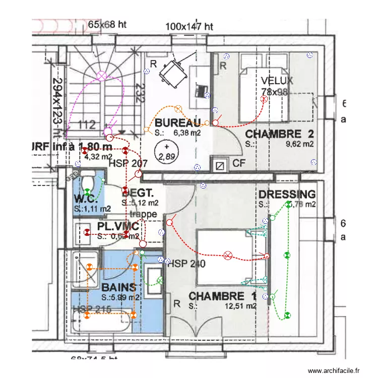 Plan Elec Nathaie Barnier  etage. Plan de 