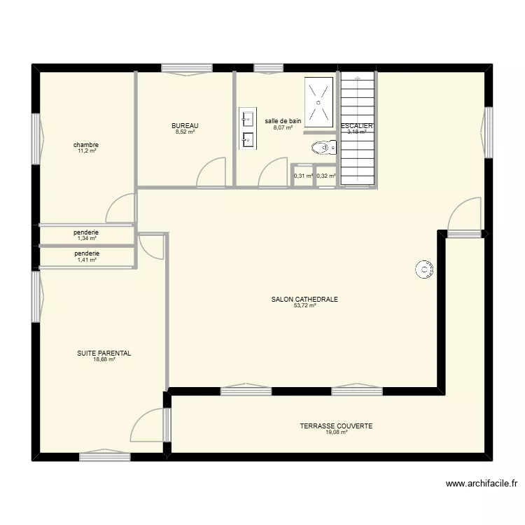 CORNE étage aménagement. Plan de 13 et 126 m² CORNE étage aménagement. Plan de 13 et 126 m²