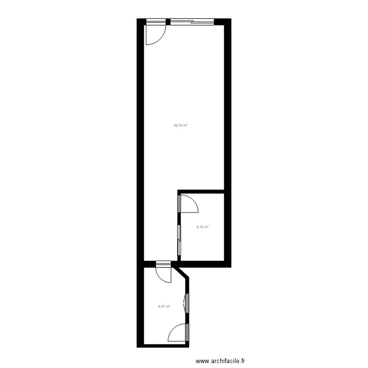 BRUILLOT. Plan de 3 pièces et 45 m2