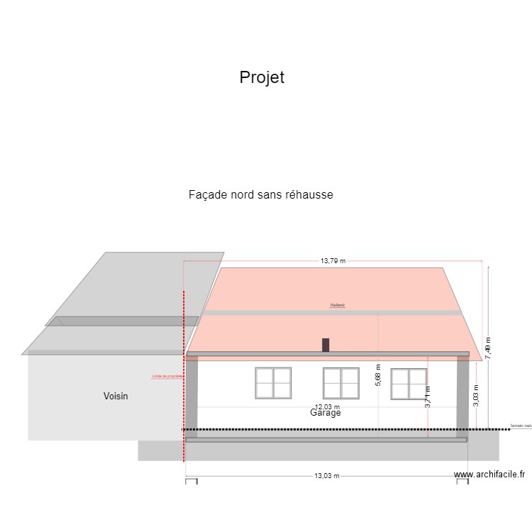 Façade Nord 2. Plan de 0 pièce et 0 m2