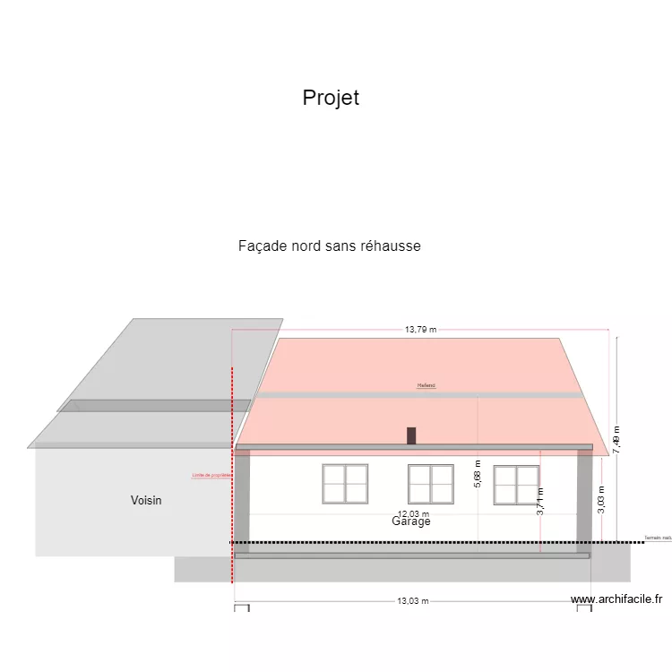 Façade Nord 2. Plan de Façade Nord 2. Plan de