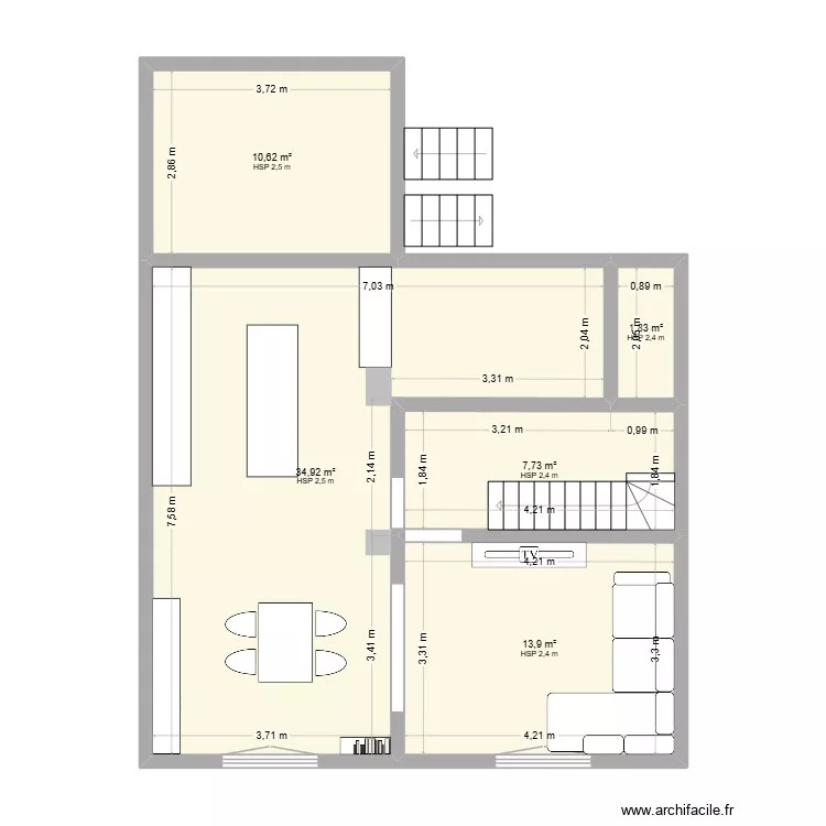Maison v2. Plan de 5  et 69 m²