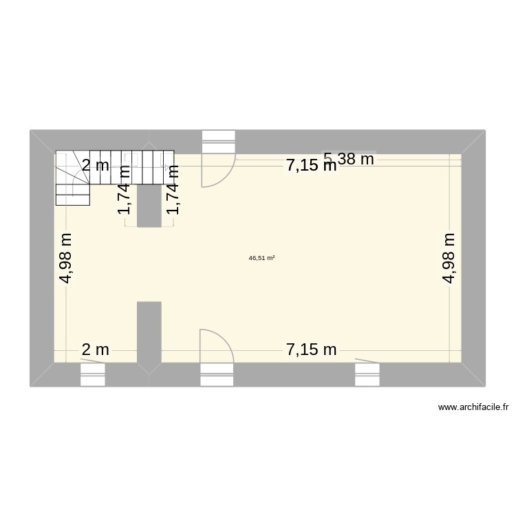 plan de coupe horizontale. Plan de 0 pièce et 0 m2