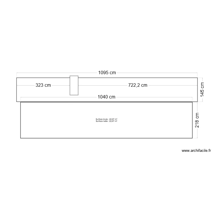facade ouest avant et apres . Plan de 