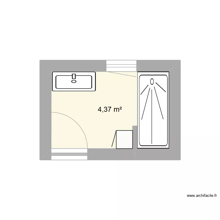 SDB. Plan de 1 et 4 m² SDB. Plan de 1 et 4 m²