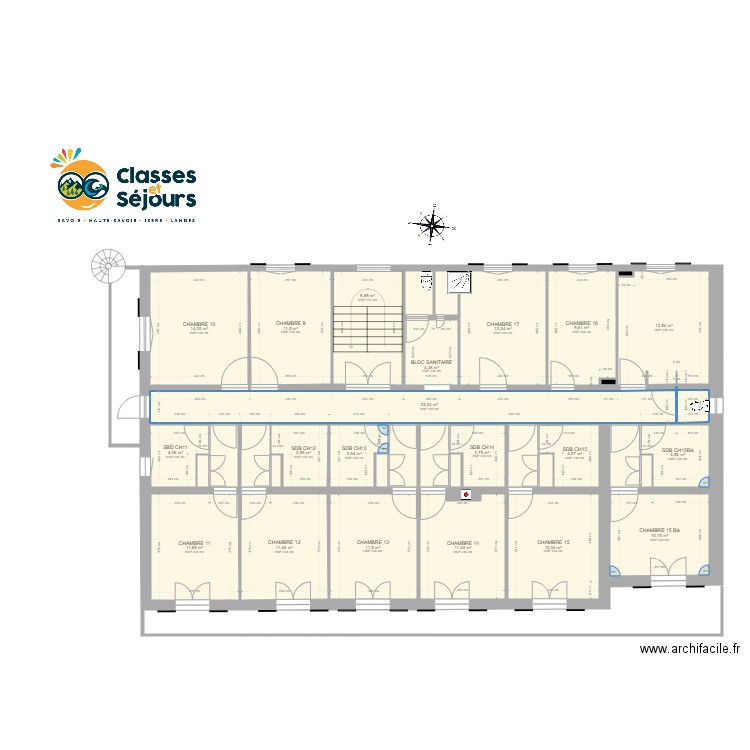 Christiania R+3. Plan de 36 pièces et 209 m2