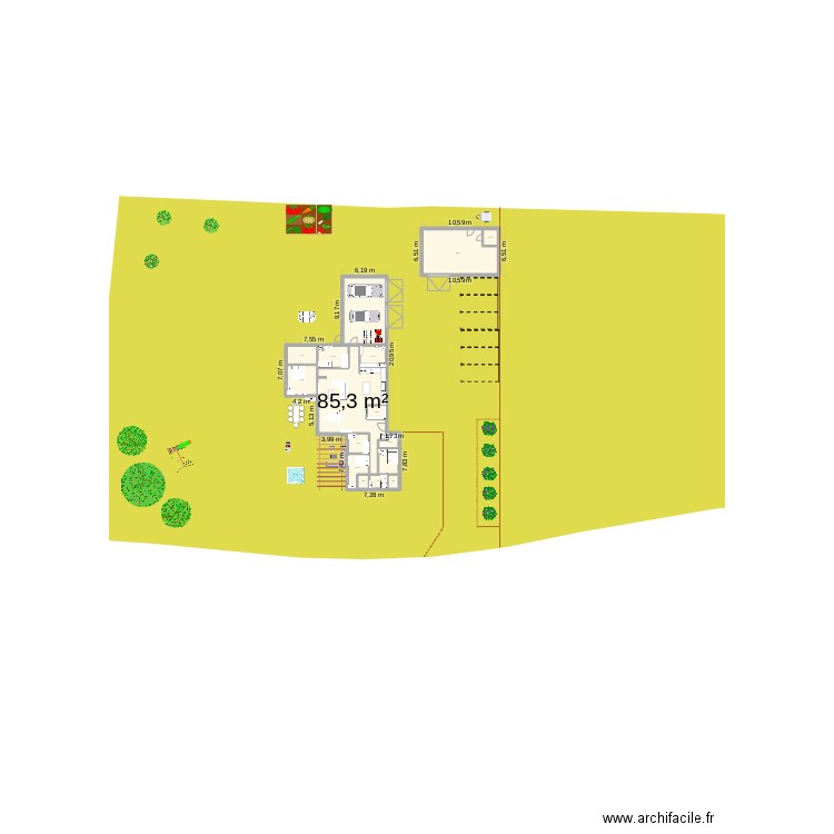 maison plein pied 2. Plan de 16 pièces et 290 m2