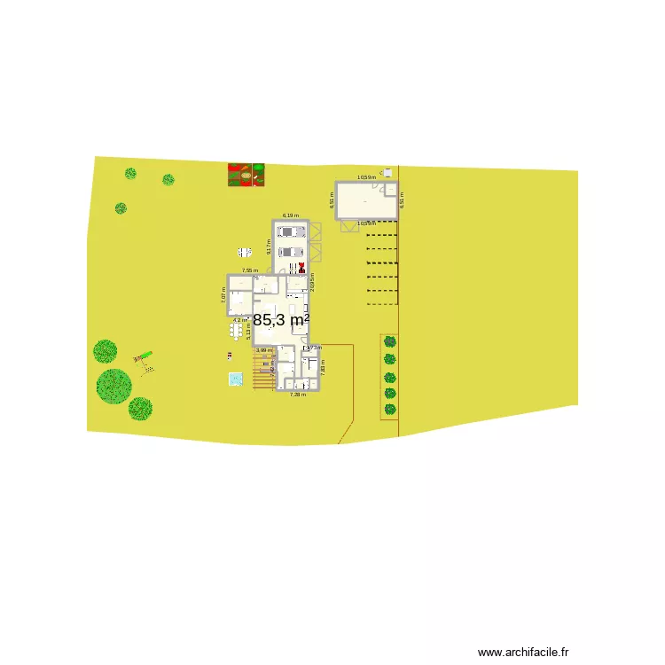 maison plein pied 2. Plan de 