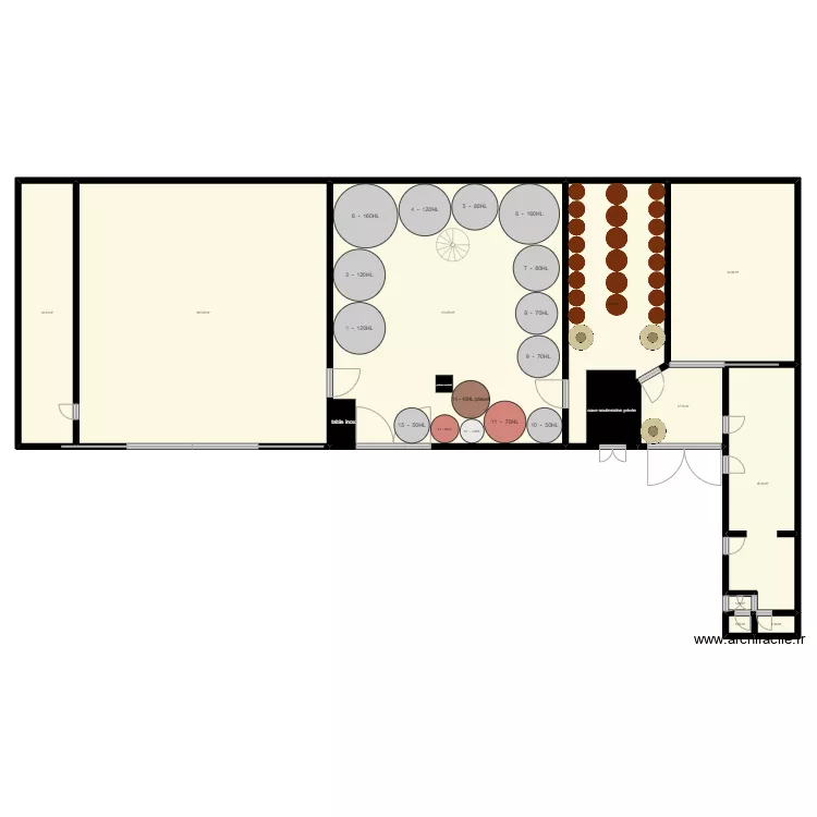  chai vinification. Plan de 