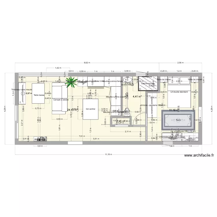 studio 4. Plan de 
